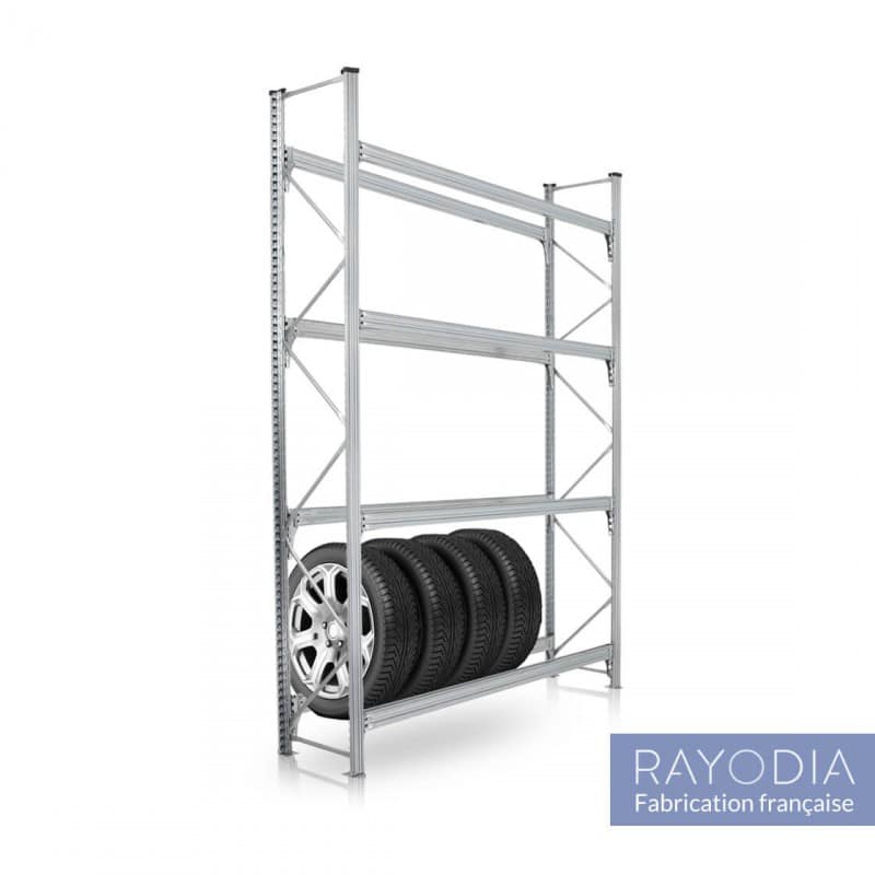 Un rayonnage métallique robuste pour les pneus