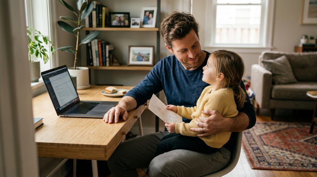 découvrez pourquoi les papas peuvent arrêter de culpabiliser lorsqu'ils consacrent du temps au travail pour subvenir aux besoins de leur famille, trouvant un équilibre entre carrière et vie de famille.