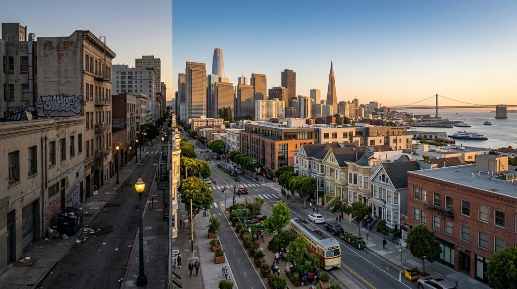 découvrez le parcours inspirant de san francisco, passant d'une spirale négative à une boucle vertueuse, illustrant transformation et renouveau urbain.